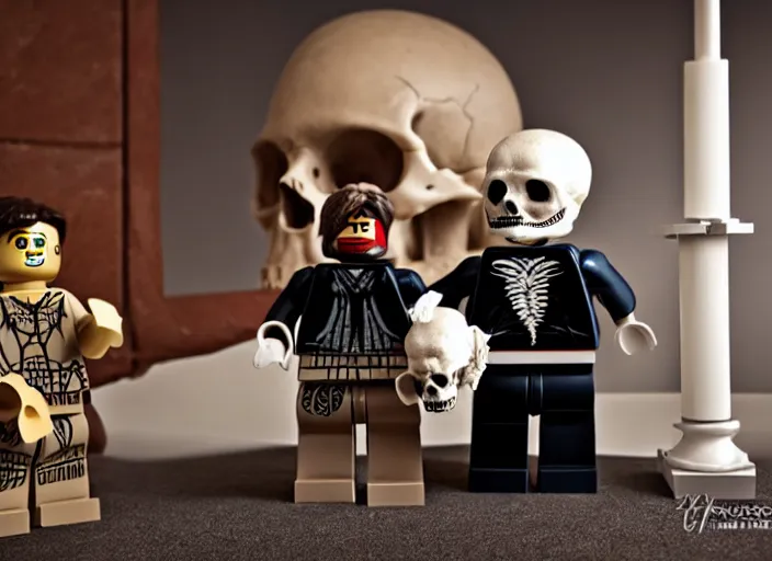 Image similar to product photo still of hamlet holding a skull best the open grave lego playset, 8 k, 1 2 0 mm macro, f 1. 8, studio lighting, key light