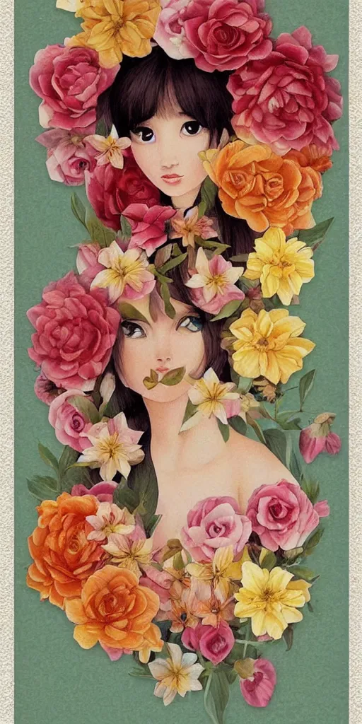 Image similar to beautiful flower, by tran nguyen, warm colors, cozy, etsy stickers, white border, sticker sheet, individual sticker