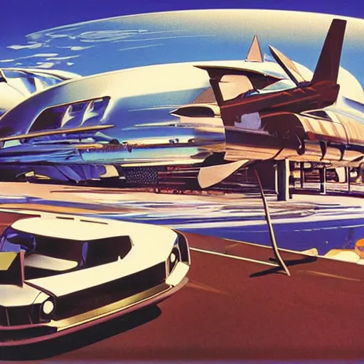 Prompt: surreal summer magnesium, art by syd mead and john berkey and annie leibovitz