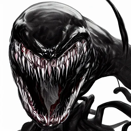 Prompt: Profile photo of the Venom , digital art, realistic, dark vibes, trending on artstation