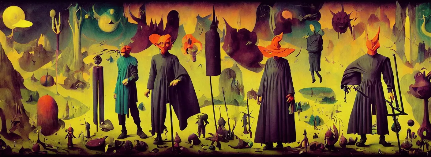 Prompt: full - body surreal colorful wizard rpg character concept art anatomy, action pose, very coherent and colorful high contrast masterpiece by norman rockwell franz sedlacek hieronymus bosch dean ellis simon stalenhag rene magritte gediminas pranckevicius, dark shadows, sunny day, hard lighting, reference sheet white! background