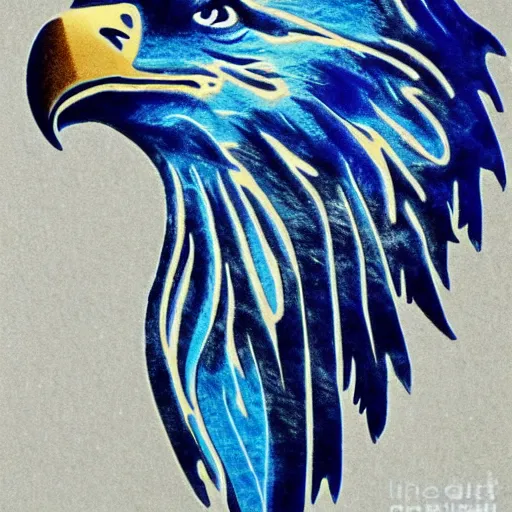 Prompt: glowing blue eagle art