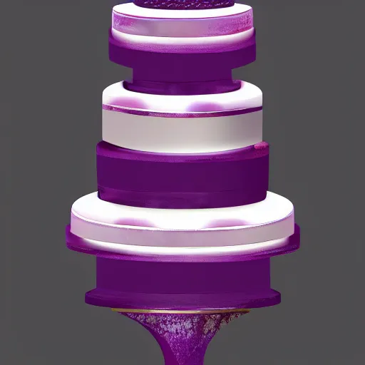 Image similar to a 3 meters-high wedding cake made only of purple tomatoes, beautfiul lighting, cinematic, style of blade runner 2049, hyper detailed, ultra realistic, 8k, trending on art station