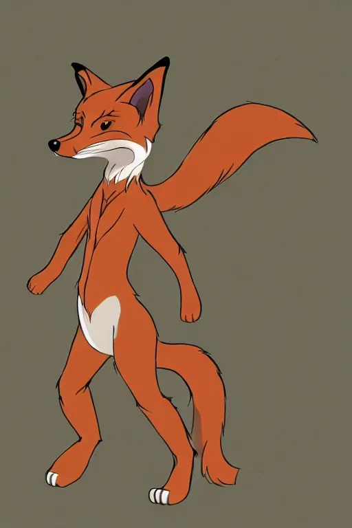 Prompt: a fox fursona, trending on furaffinity, by don bluth, furry art, digital art