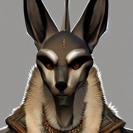 Image similar to Anubis, Jackal, very detailed, artstation, illustration, masterpiece, digital art, Furry Art