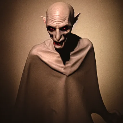 Image similar to portrait of nosferatu playing, 5 0 mm lens, realistic photography