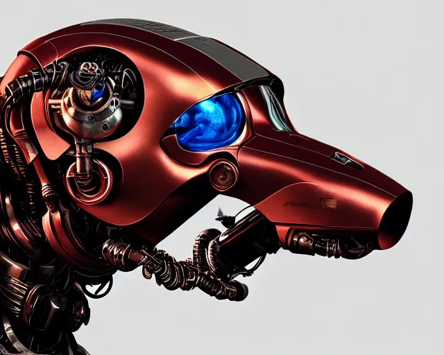 Image similar to portrait of terminator dachshund robot, mechanical, machine, octane render, concept art, sharp focus, hyper - realistic, intricate, detailed, eduard pronin, luka mivsek, ruan jia