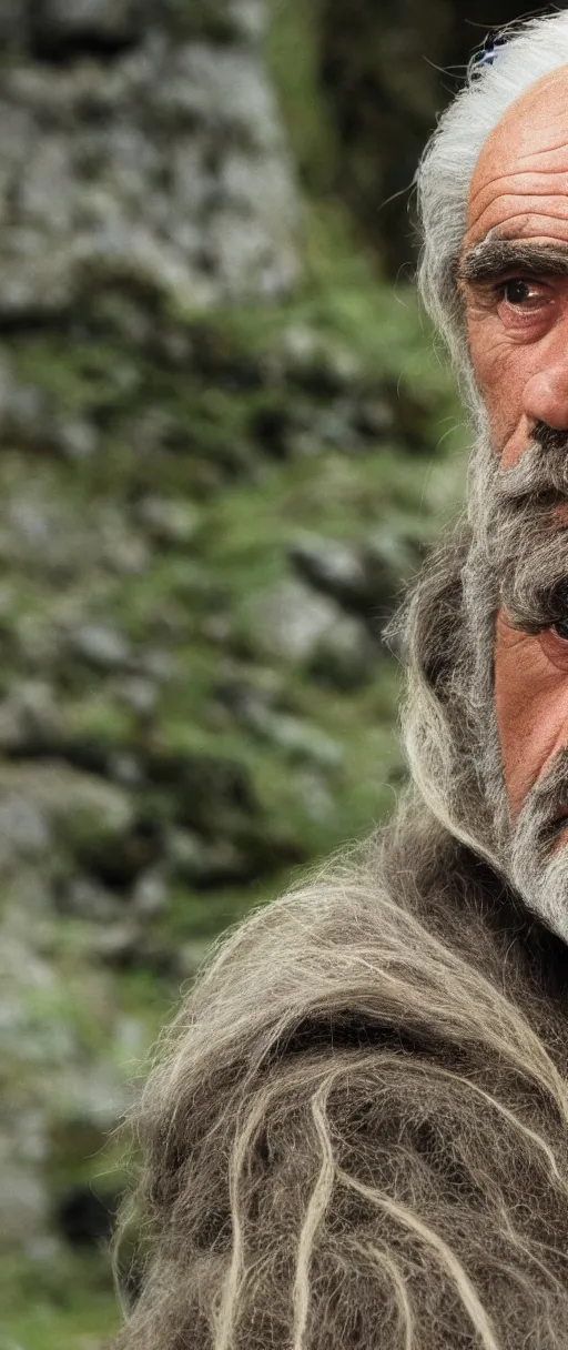 Image similar to and 8 k uhd photo of sean connery as a hobbit