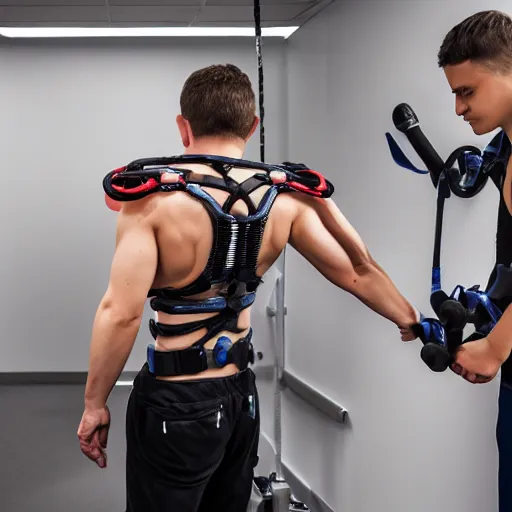 Image similar to muscular fitting exoskeleton for rehab