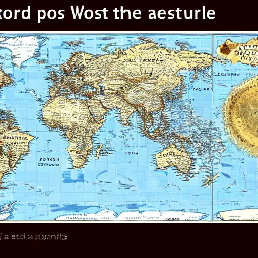 Image similar to a world map showing where the most treasure is located