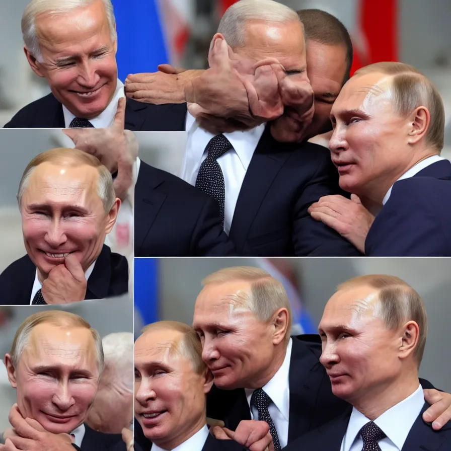 Image similar to putin kisses biden.