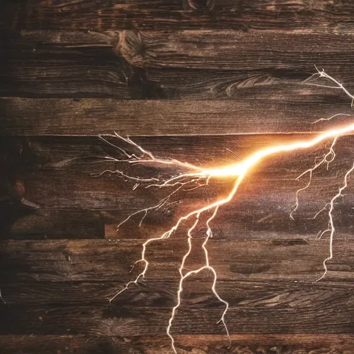 Image similar to a wooden wand with lightning bursting out of it