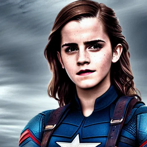 Prompt: emma watson as captain america