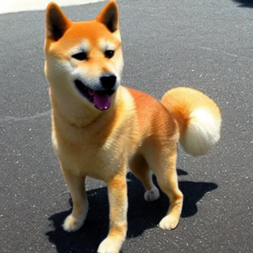 Image similar to doge shiba inu turned into a cube,