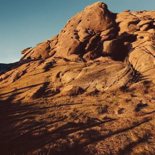 Image similar to an epic landscape, rock formation that looks like a woman, a female mountain, cinematic light, long shadows,