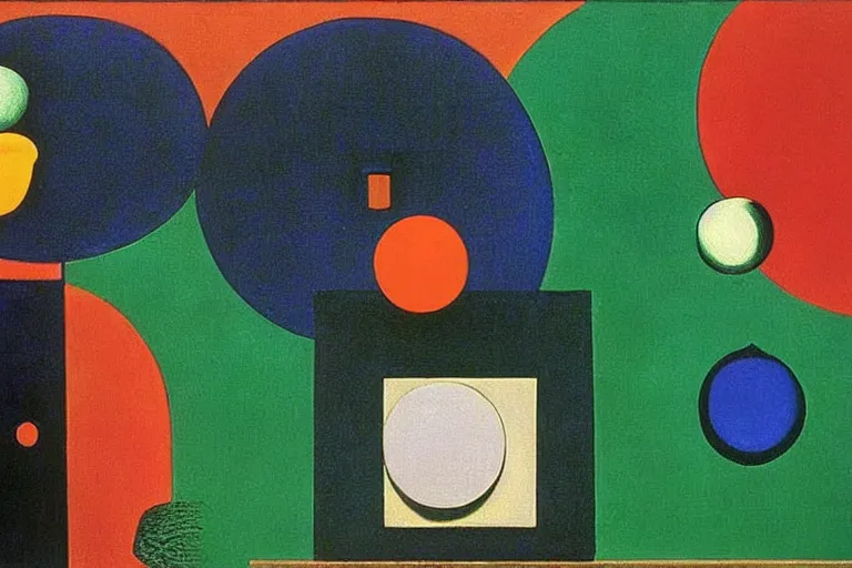 Image similar to born under a bad sign, watches, radios, good luck and trouble are my only friends, colors white!!!!!!!, orange, dark green, dark blue!! abstract oil painting, by max ernst, by rene magritte