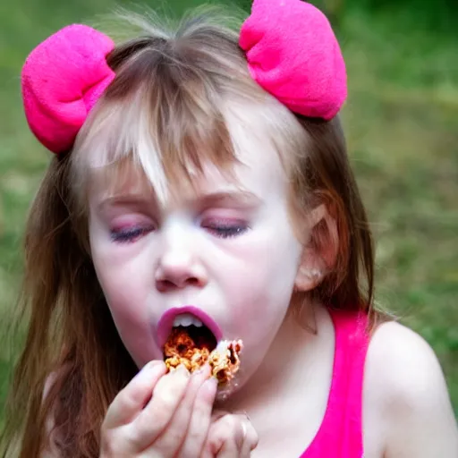 Image similar to small girl eating her bogies