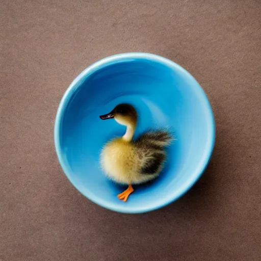 Image similar to duckling in a teacup, photography, minimalistic, 8 k