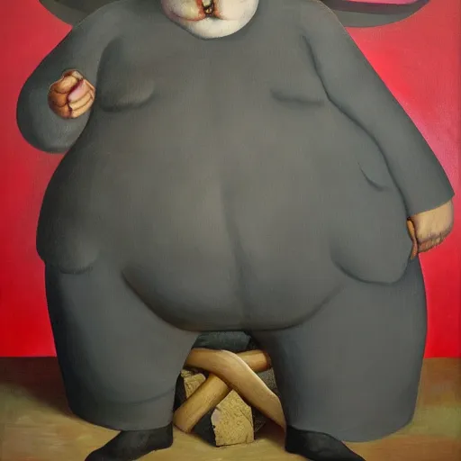 Image similar to Socialist realist painting of Big Chungus by Isaak Izrailevich, Highly detailed, Full body portrait, Masterpiece