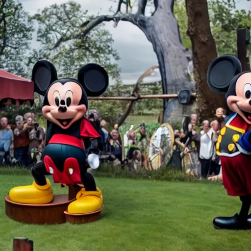 Image similar to mickey mouse being given a viking funeral