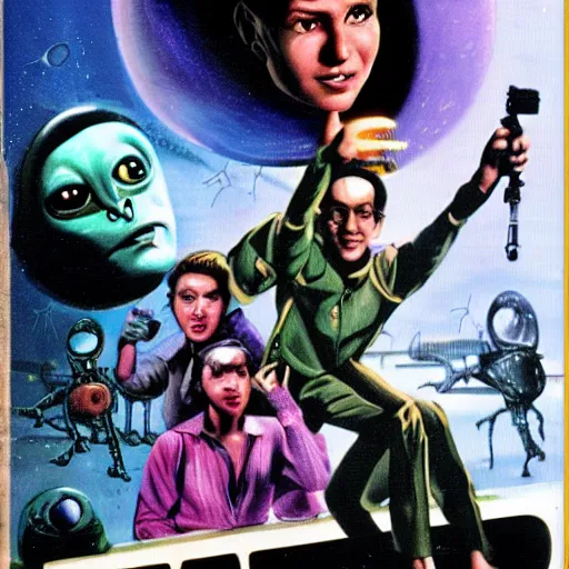 Prompt: retro sci-fi The Alien from Wartos