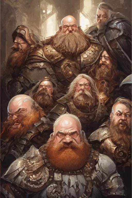 Image similar to dwarven clan, highly detailed, d & d, fantasy, portrait, highly detailed, headshot, digital painting, trending on artstation, concept art, sharp focus, illustration, art by artgerm and greg rutkowski and magali villeneuve