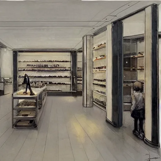 Image similar to ( ( ( 2 0 5 0 s flagship retail interior minimalist luxurious samsung microsoft apple ) ) ) by jean - baptiste monge!!!!!!!!!!!!!!!!!!!!!!!!!!!