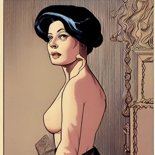 Prompt: Alluring Secretary portrait by James Jean Giraud