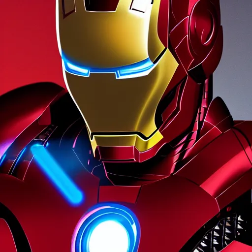 Image similar to arnold schwarzenegger as iron man, cinematic lighting, photorealistic