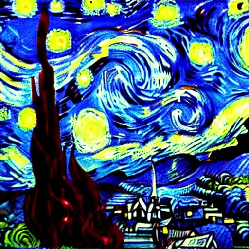 Prompt: Staring into the abyss, in the style of van Gogh