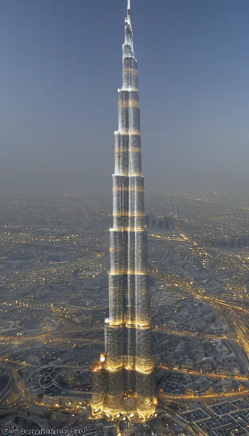 Prompt: the burj khalifa in paris. looking like the eiffel tower