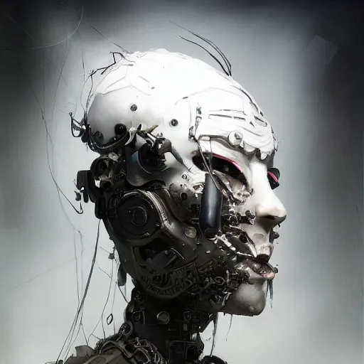 Image similar to !dream Beautiful cyborg ninja by Tsutomu Nihei, by Emil Melmoth, by stuz0r, Craig Mullins, yoji shinkawa, cross, artstation, peter morbacher, young, very attractive, pretty face, hyper detailed, very detailed, rendering by octane, shallow depth of field, uplight