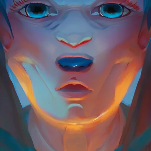 Image similar to face icon stylized minimalist magic : the gathering, loftis, cory behance hd by jesper ejsing, by rhads, makoto shinkai and lois van baarle, ilya kuvshinov, rossdraws global illumination