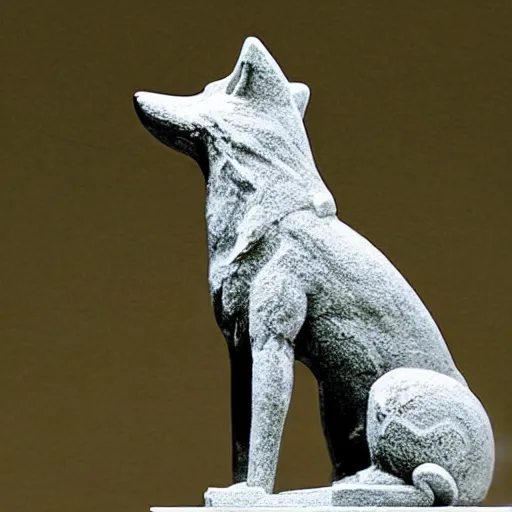 Image similar to “ capitalize wolf ” statue with a fox instead of a wolf