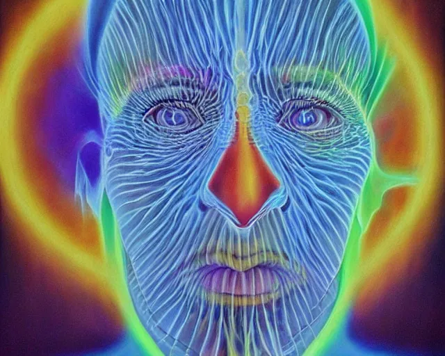 Image similar to x ray, art airbrush painting by alex grey