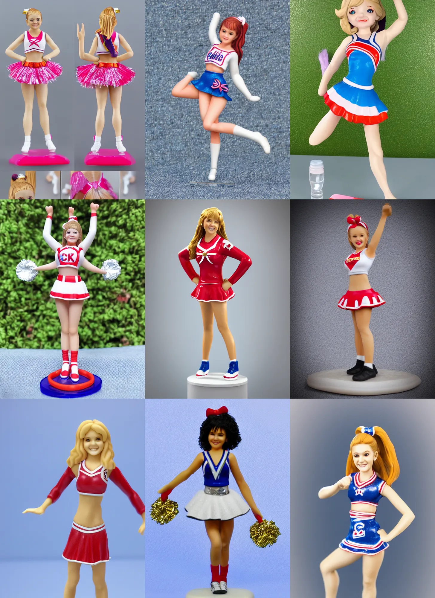 Prompt: 80mm resin detailed miniature of a teenage girl cheerleader, Product Introduction Photos, 4K, Full body