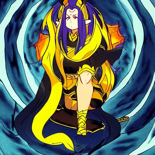 Image similar to raikou, anime art style, illustration