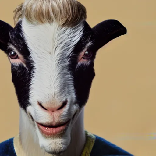 Image similar to david bowie as a goat