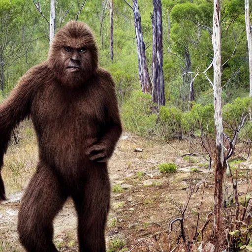 Image similar to National Geographic photo of Sasquatch in the Australian bush