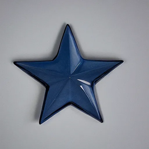 Image similar to dark blue ceramic star shape, photograph