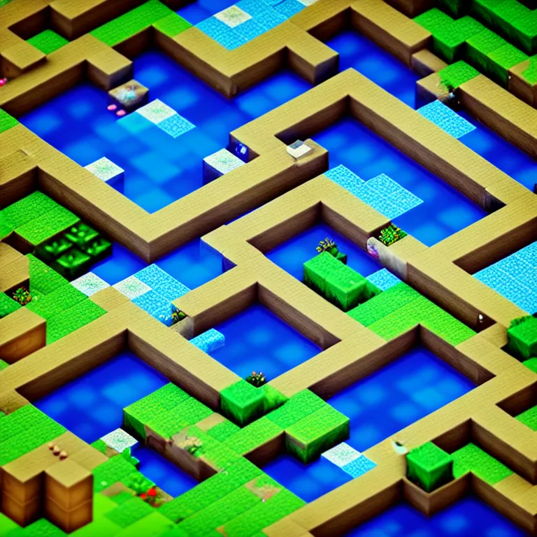 Image similar to an absurdly-detailed isometric minecraft aquarium rendered in unreal engine 5 as a fancy square tile