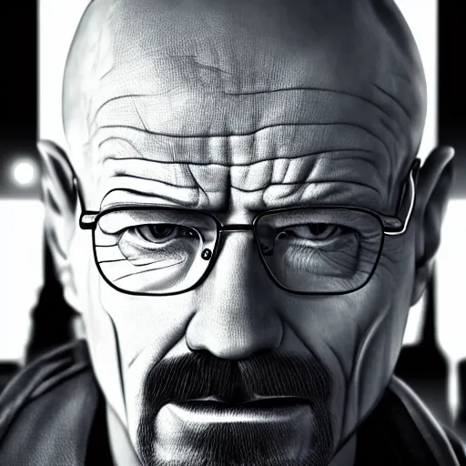 Prompt: Walter White with zoomer haircut , face shot, portrait, detailed face, close-up, realistic, lifelike, studio lighting, cinematic