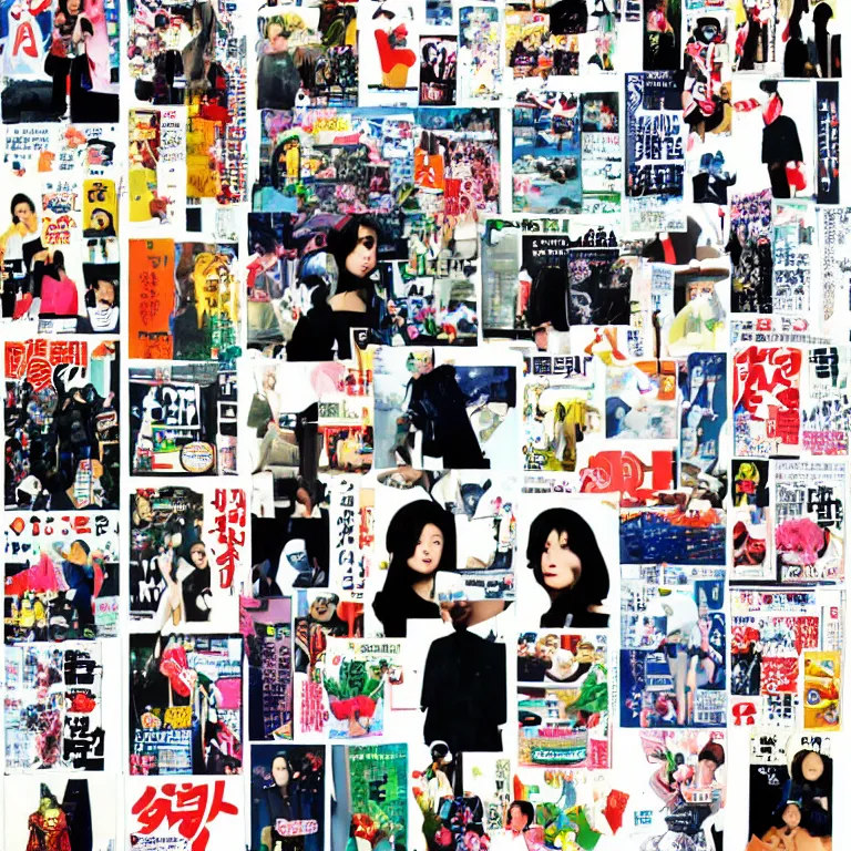 Image similar to collage of japanese magazine cutouts