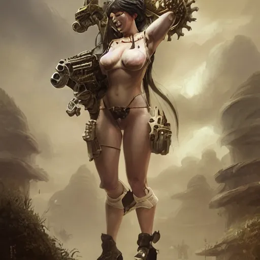 Image similar to eri kasamoto from metal slug game, fantasy, intricate, elegant, highly detailed, digital painting, artstation, concept art, matte, sharp focus, illustration, art by aenaluck and roberto ferri and greg rutkowski, epic fantasy, digital painting