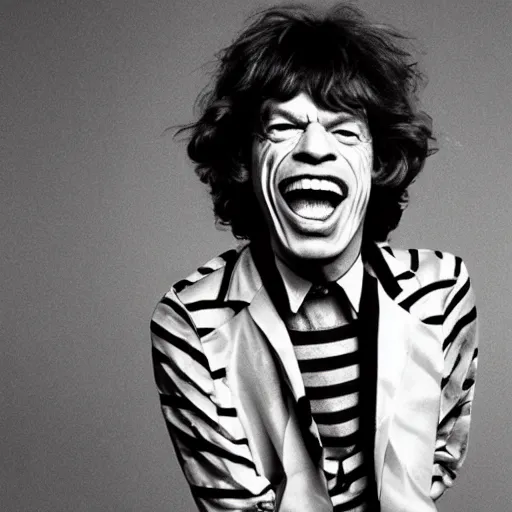 Prompt: mick jagger as ronald mcdonald