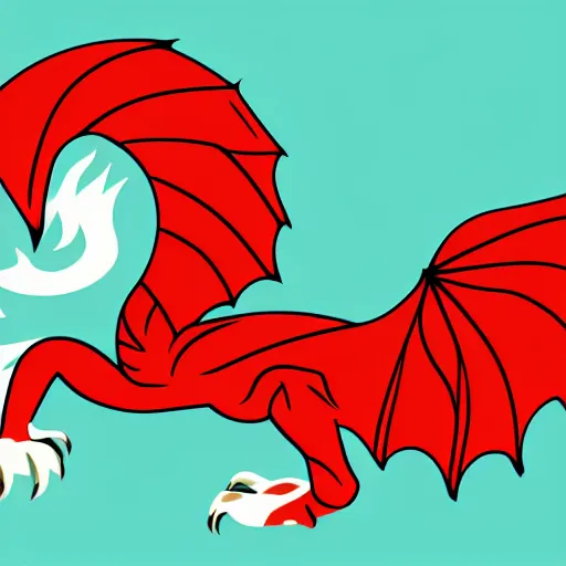 Image similar to vector art of welsh dragon and cute panda mixed, intercrossed, chimera, welsh flag, adobe illustrator