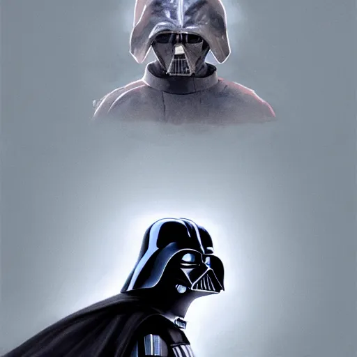 Image similar to cinematic portrait of dog that looks like darth vader, concept art, mars ravelo and greg rutkowski, artstation