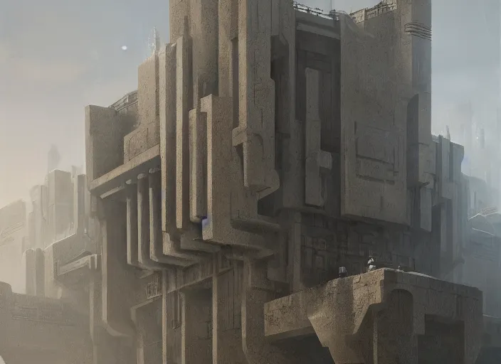 Image similar to imperial brutalist base of a secret society, concept art by jama jurabaev, by james gurney, greg rutkowski, highly detailed digital art, artstation