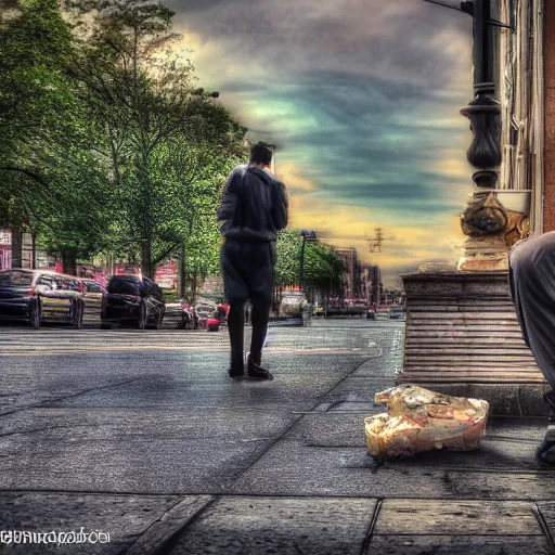 Image similar to trying to catch a man covered in goose fat realistic cinematic hdr 3 5 mm