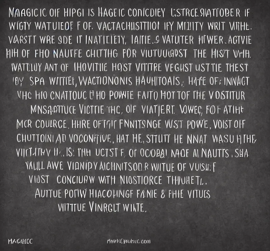 Image similar to magic is a faculty of wonderful virtue, full of most high mysteries, containing the most profound contemplation of most secret things, together with the nature, power, quality, substance, and virtues thereof.